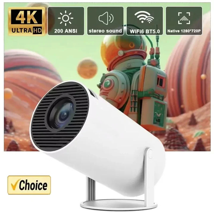 2024 New 4K Android 11 Dual Wifi6 200 ANSI Allwinner H713 BT5.0 1080P 1280*720P Home Cinema Outdoor portable Projetor